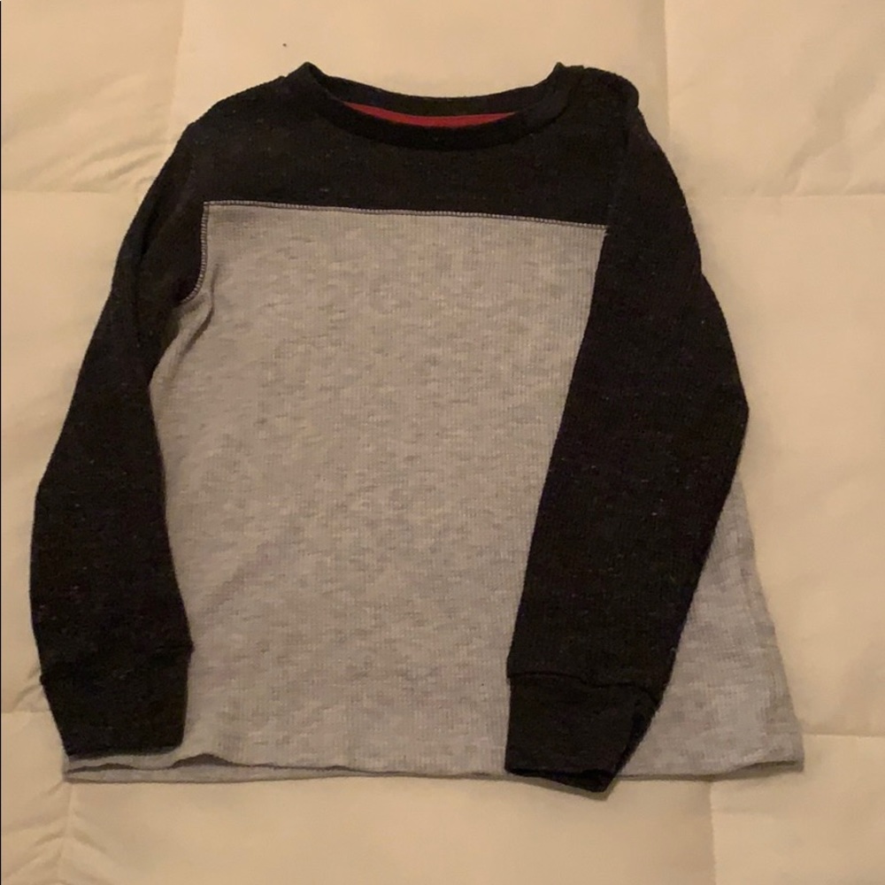 Light grey and dark grey waffle long sleeve